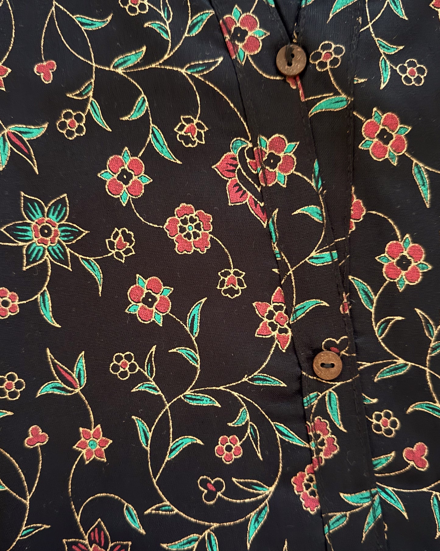 Black Floral Short Kurti