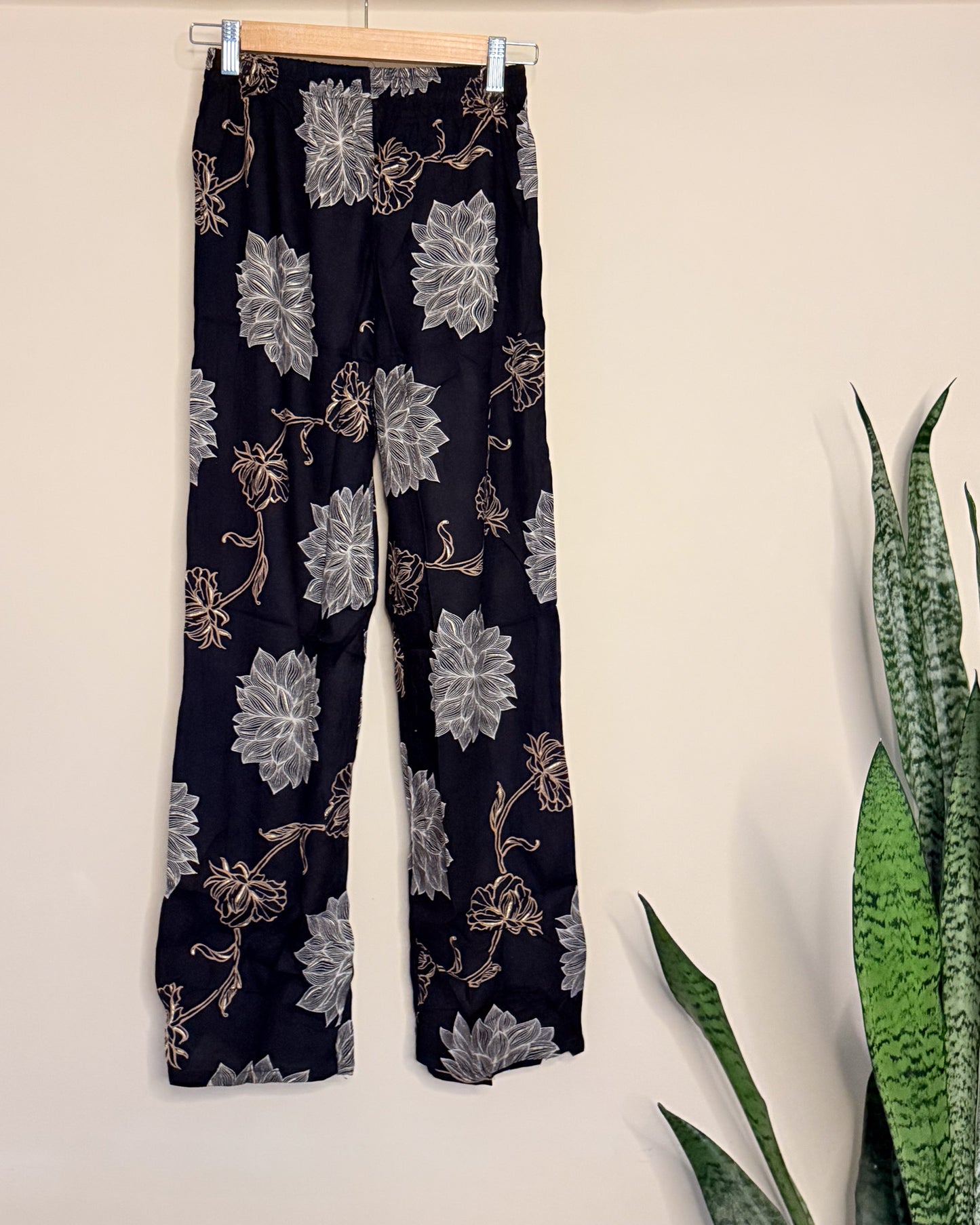 Black Co-ordset with Golden Floral Design