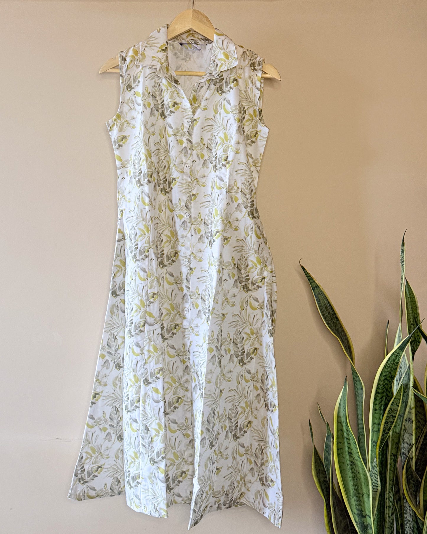 Olive Floral Shirt Dress