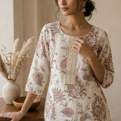 White Kurta Set