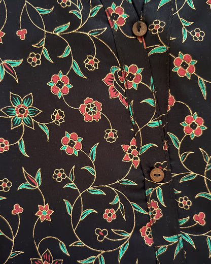 Black Floral Short Kurti