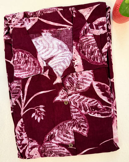 Maroon Floral Kurti