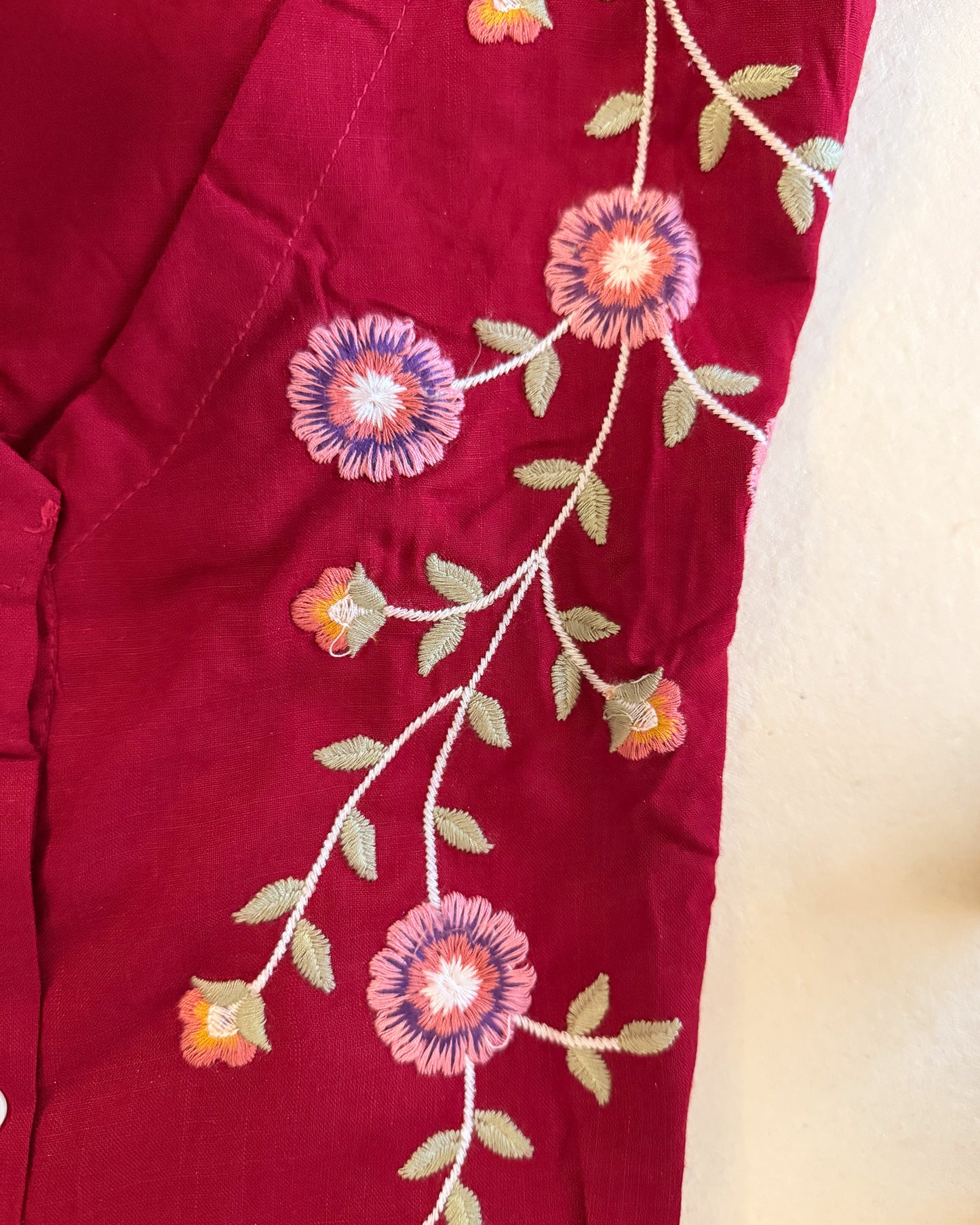 Red Floral Short Kurti