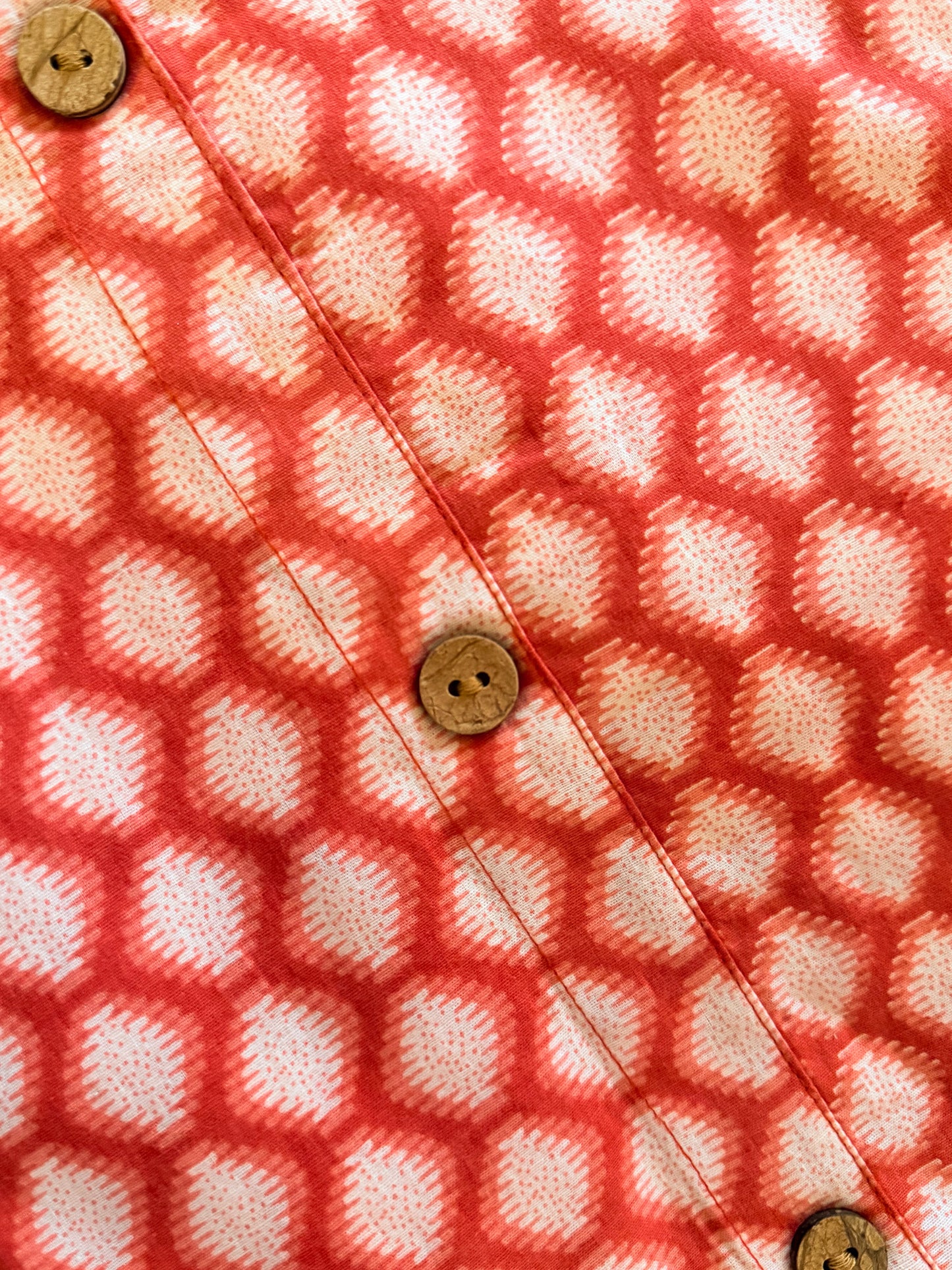 Orange Honeycomb Design Long Kurti