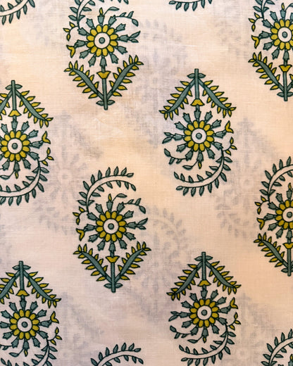 Green Floral Printed Short Kurti