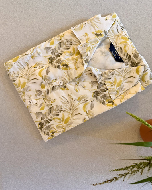 Olive Floral Shirt Dress