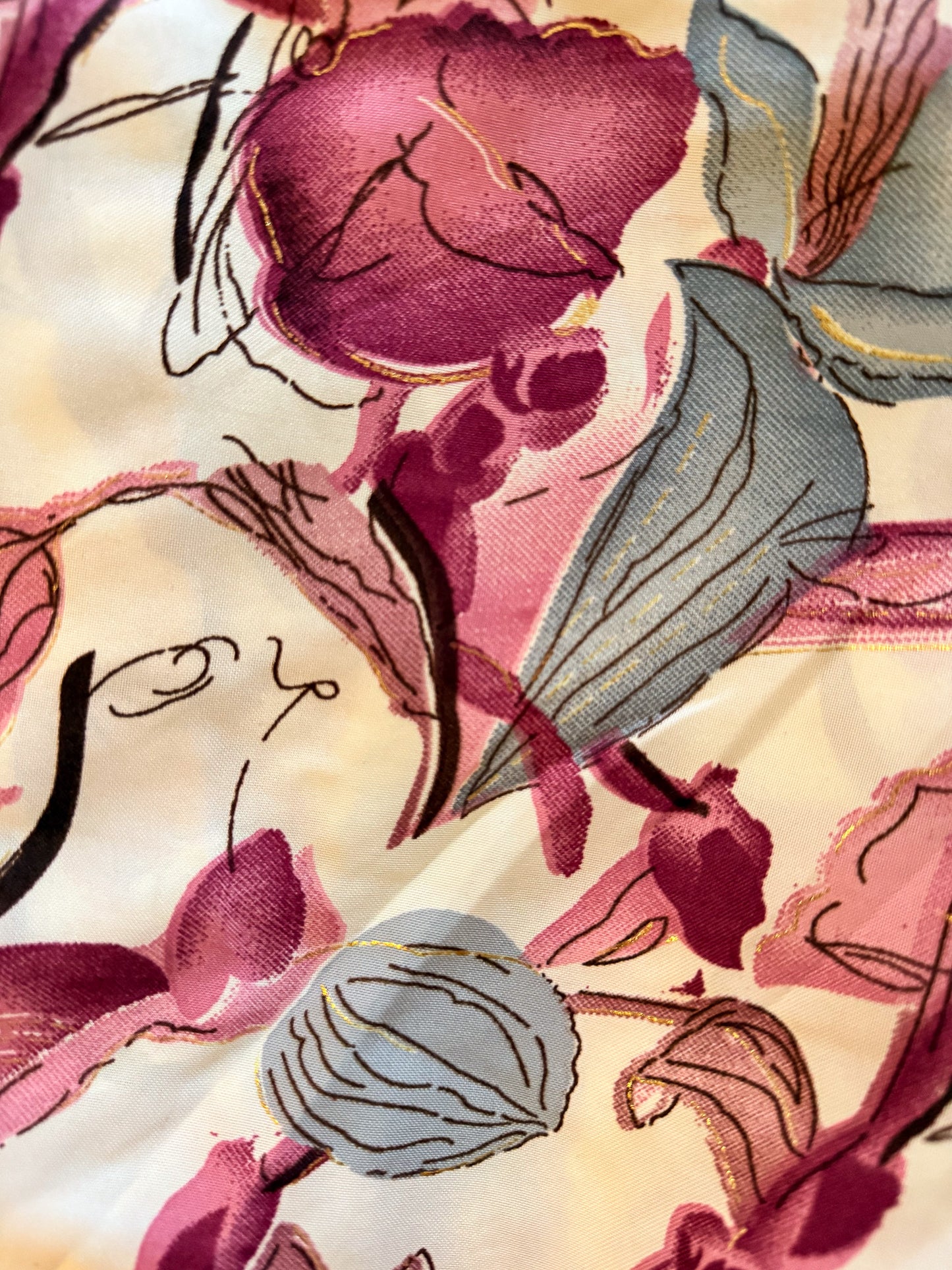 White Co-ordset with Pink Floral Design