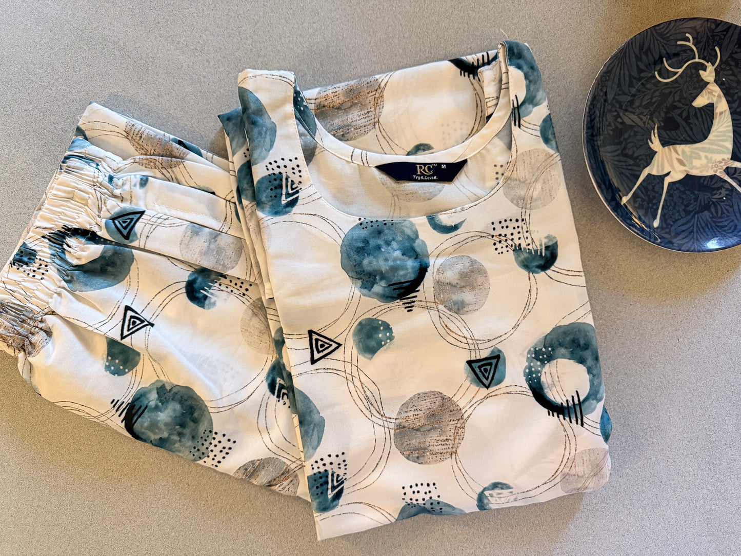 White Cirular Design Co-ordset