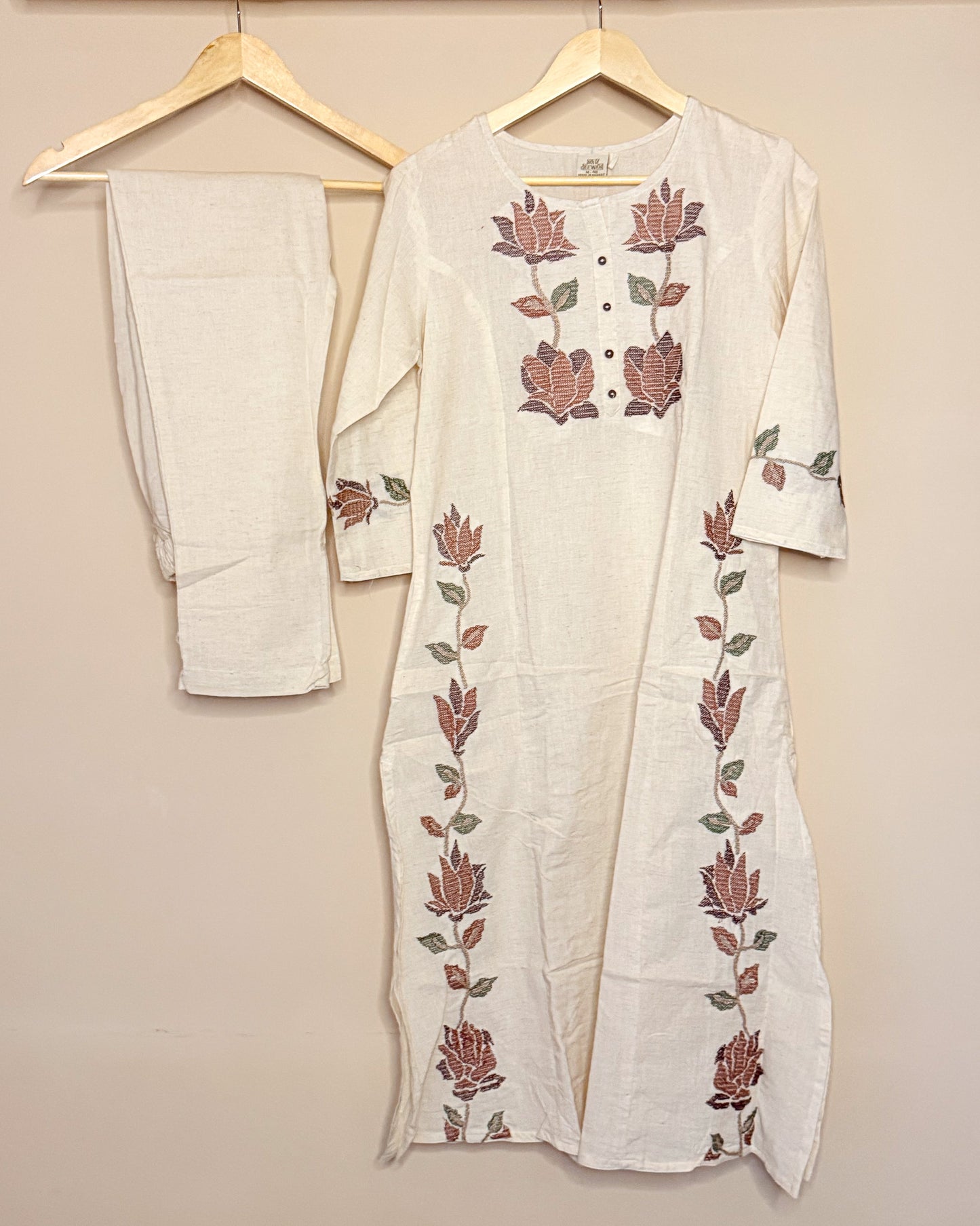 Lotus Print Khadi Co-ordset