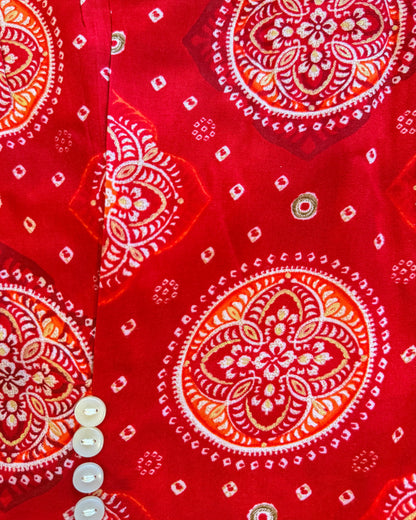 Red 20 Button Coordset
