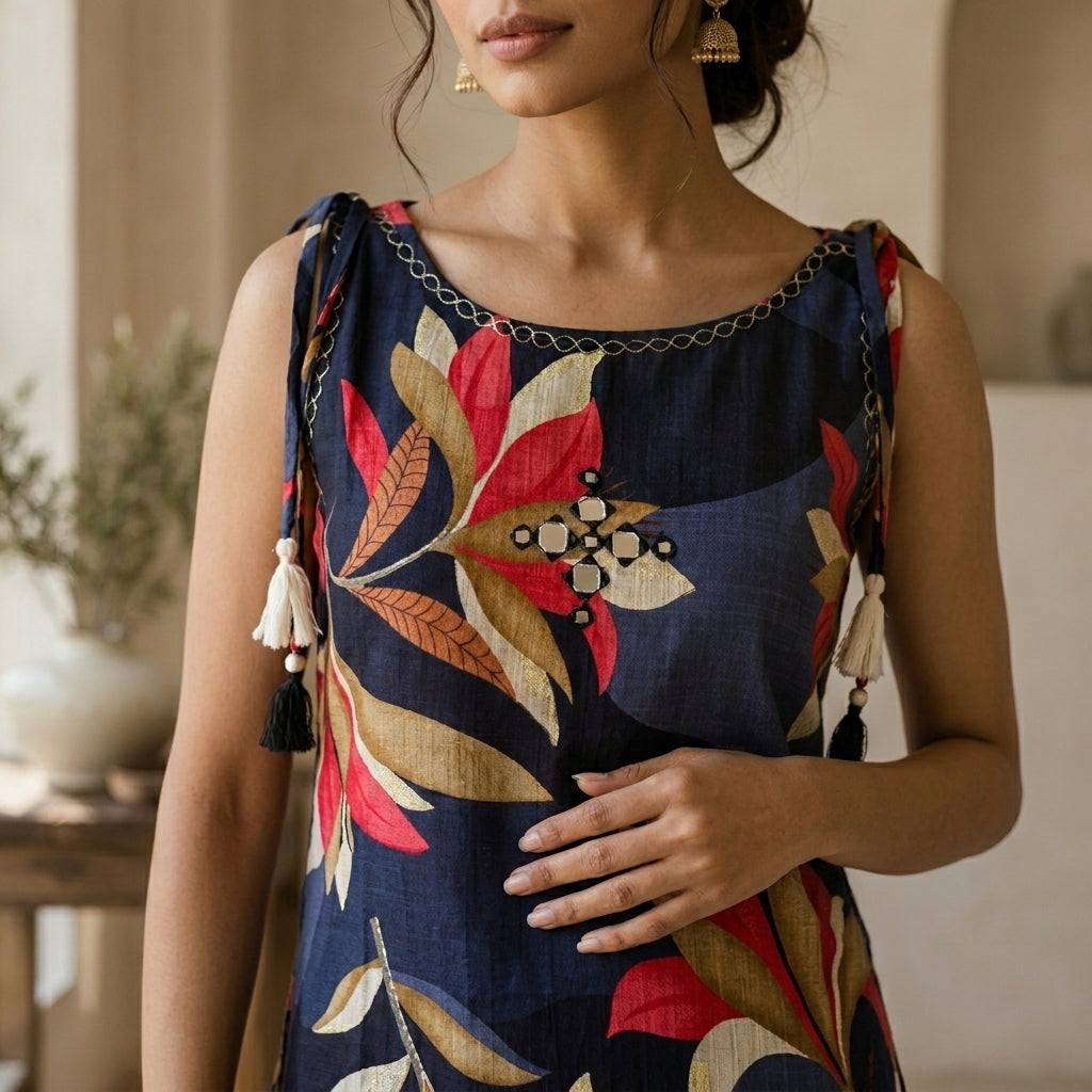 Navy Blue Knot Coordset