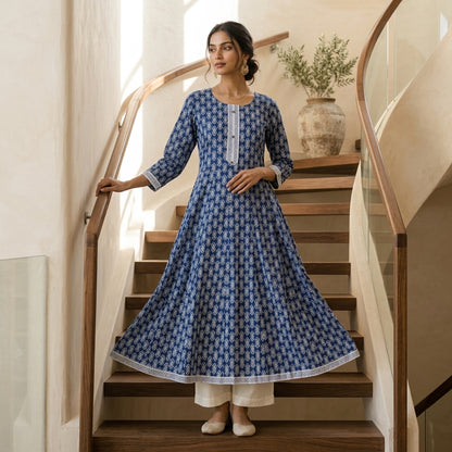 Blue Anarkali Kurti
