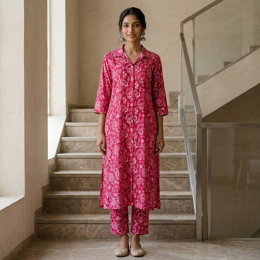 Pink Varli Print Co-ordset