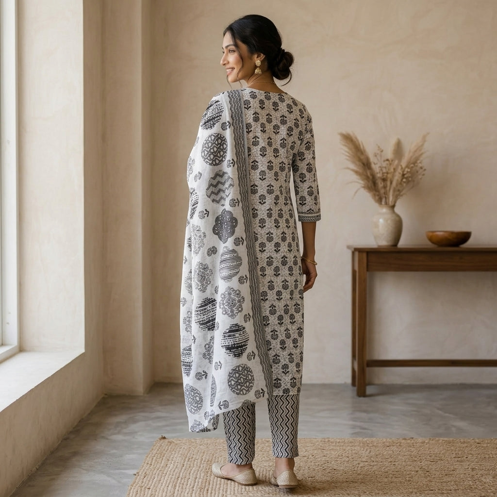 Grey Kurta Set