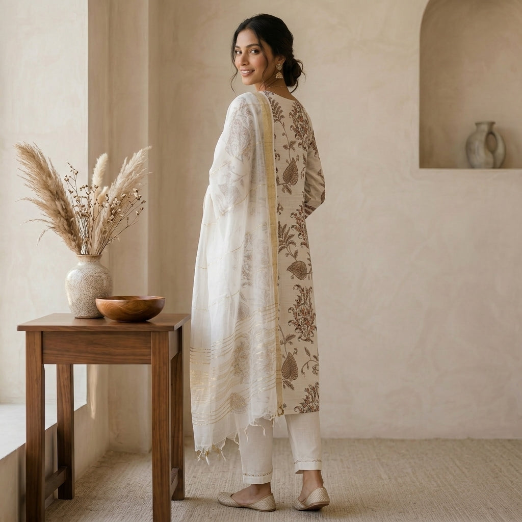 White Kurta Set