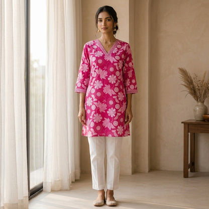 Dark Pink Short Kurti