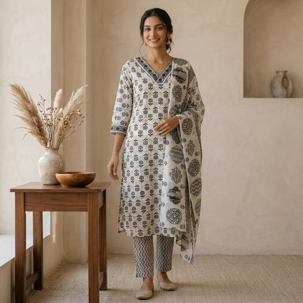 Grey Kurta Set
