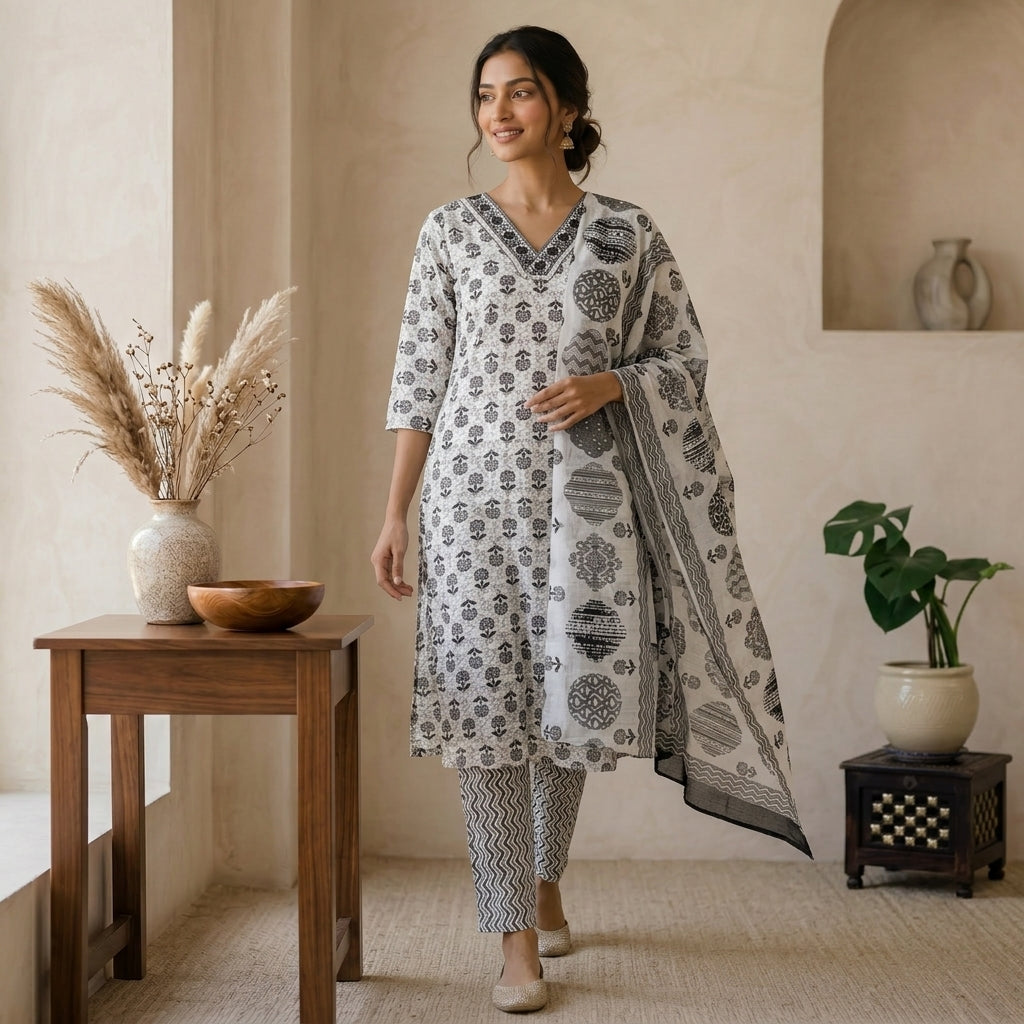 Grey Kurta Set