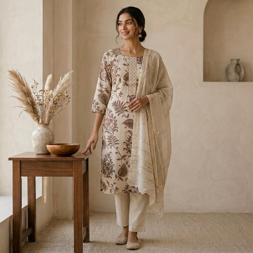 White Kurta Set