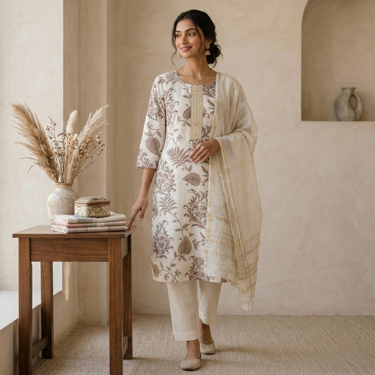 White Kurta Set