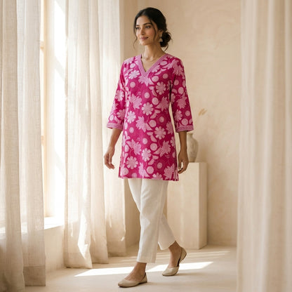 Dark Pink Short Kurti