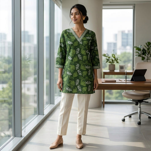 Green Short Kurti