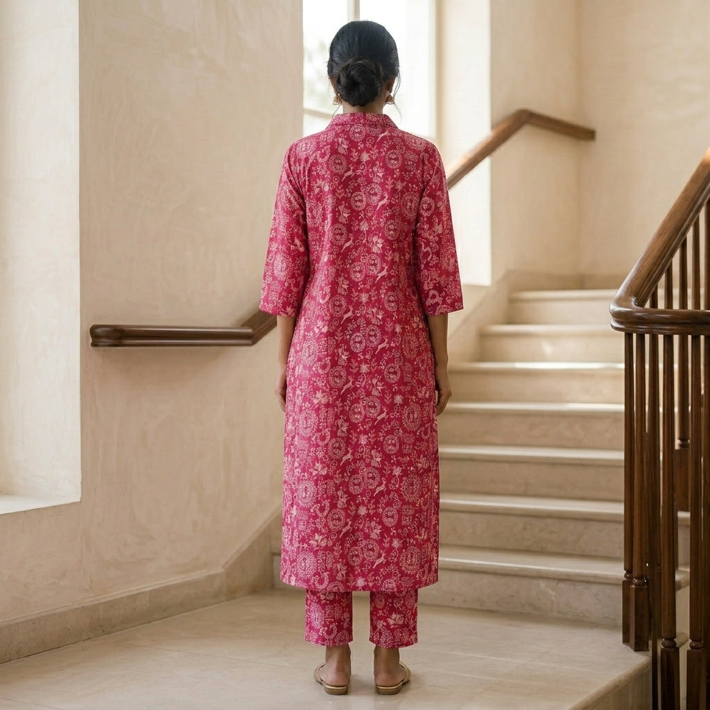 Pink Varli Print Co-ordset