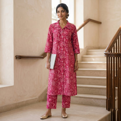 Pink Varli Print Co-ordset