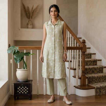 Olive Green Crushed Coordset