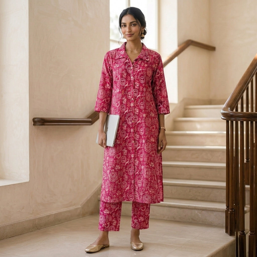 Pink Varli Print Co-ordset